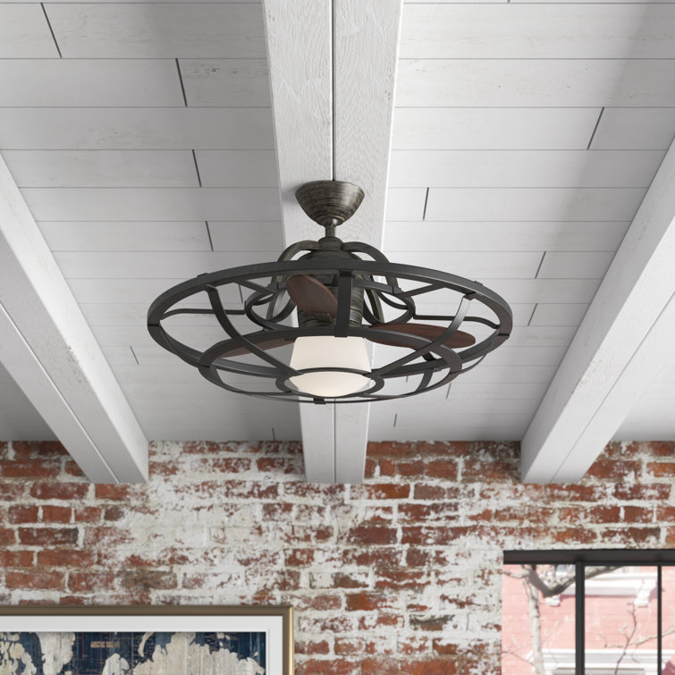 Nova 30" LED Fandelier in Reclaimed Wood with Remote Control
