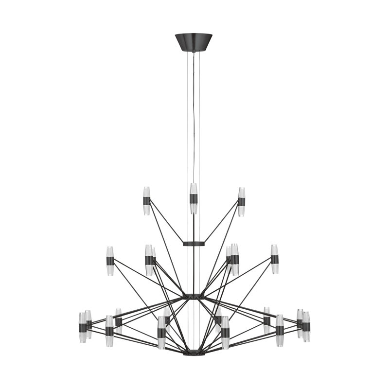 Sean Lavin Lassell three tier tall extra large chandelier, Bronze