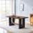 Compact Two-Tone Walnut & Black Dining Table