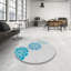 Tapis bleu à motif floral Kyal-1811349064