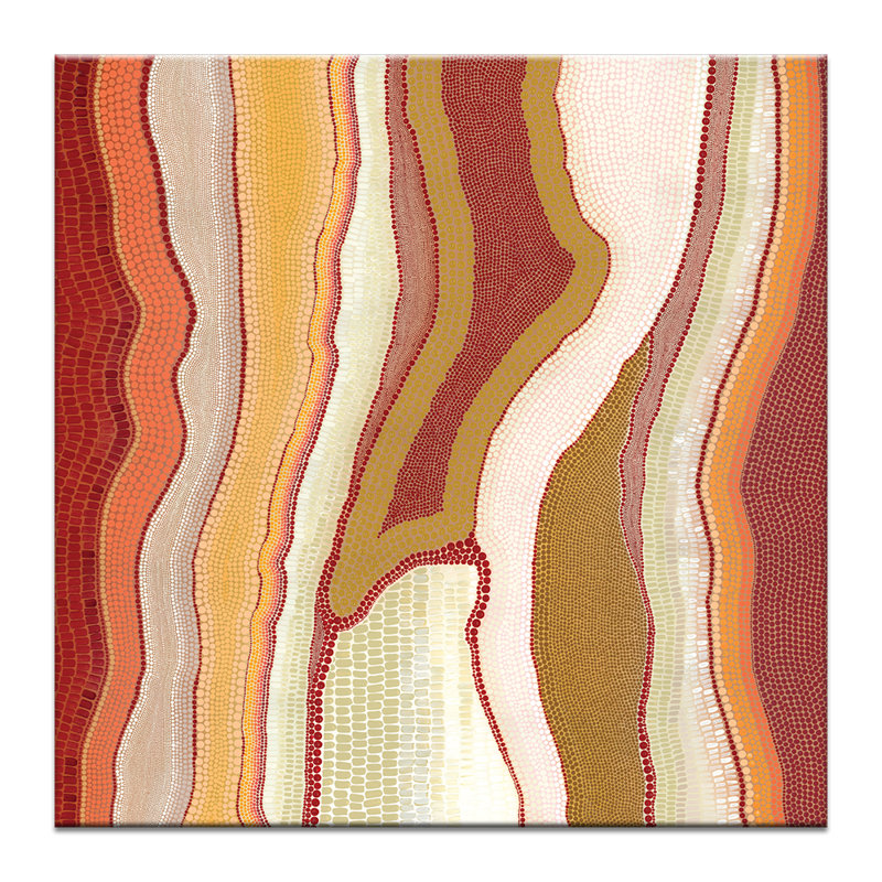 Garraroon - Sunset by Kamilya Lowana White - Print, 44.5cm H x 44.5cm W x 6.4cm D, Wrapped Canvas