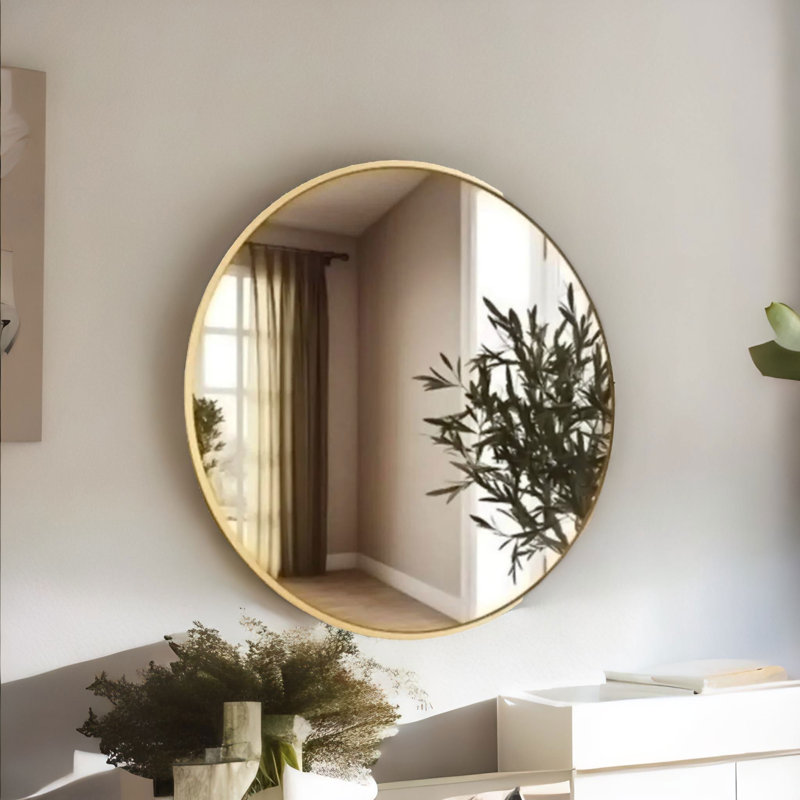 80CM Round Wall Gold Mirror For Bedroom Living Room, 70cm x 70cm
