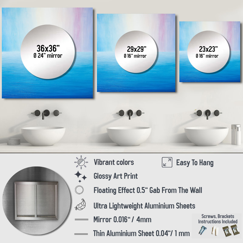 Jaushua - Art mural miroir de formes carrées abstraites, 29 po x 29 po