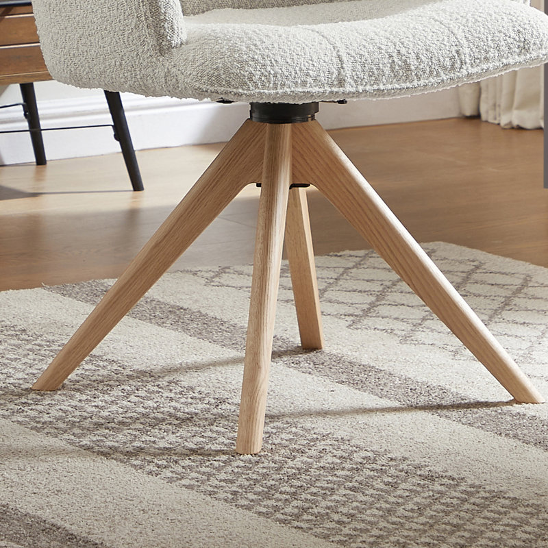 Task Chair, White Boucle