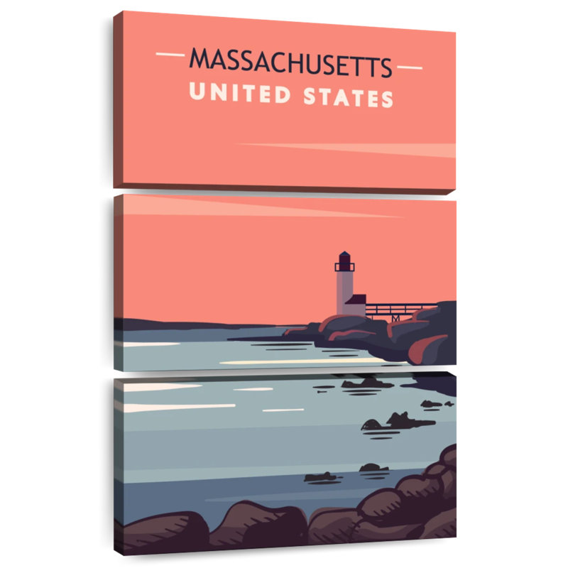 Affiche du phare d'Aletra au Massachusetts, H 38 po x l 24 po