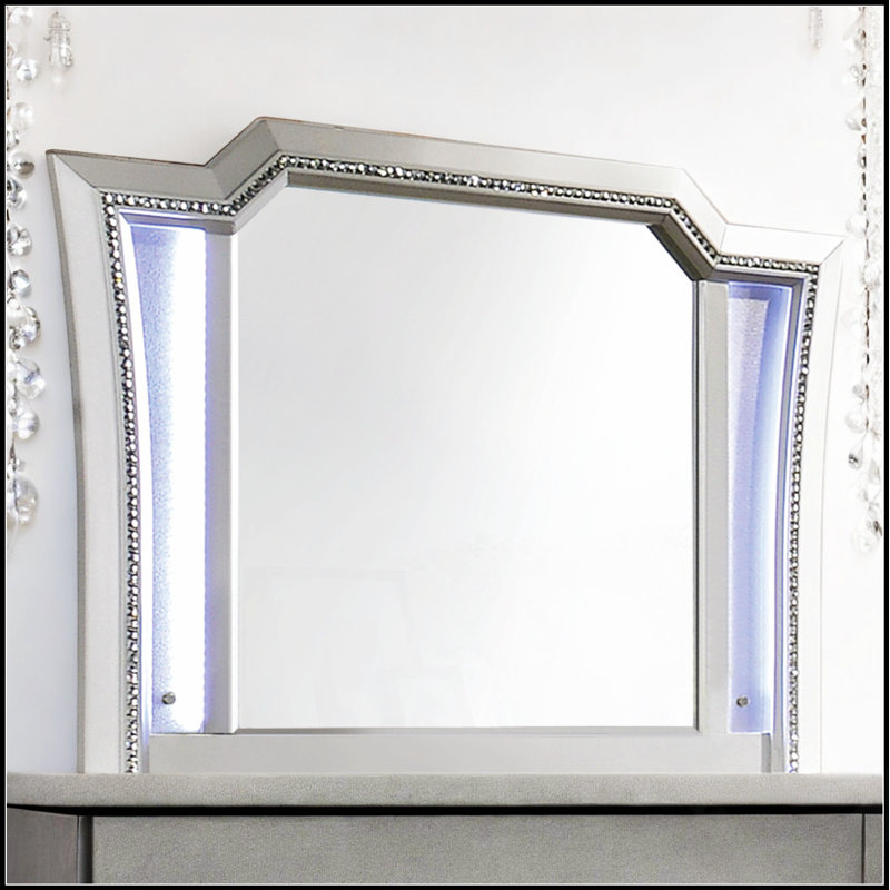 Miroir arqué à DEL Kaitlyn, Argent