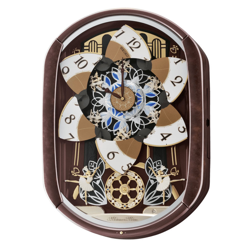 QXM297BRH Melodies In Motion Clock, Brown