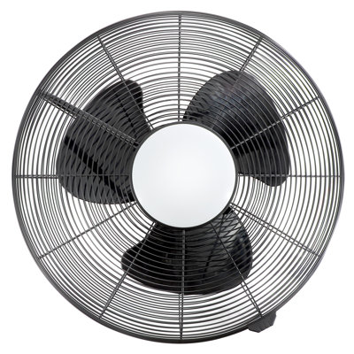 Ventilateur de patio 20 pouces à 3 vitesses en noir avec crochet de suspension