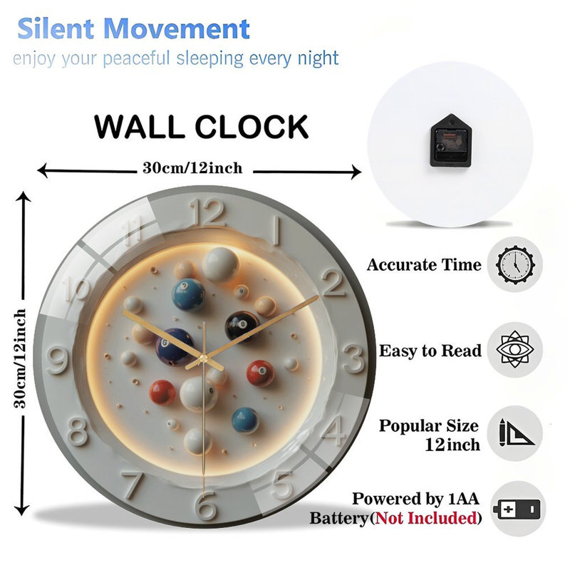 Horloge murale créative 12 po