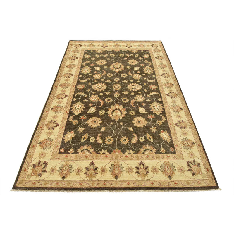 Ros One-of-a-Kind 6'2" X 8'10" New Age Wool Area Rug in Brown
