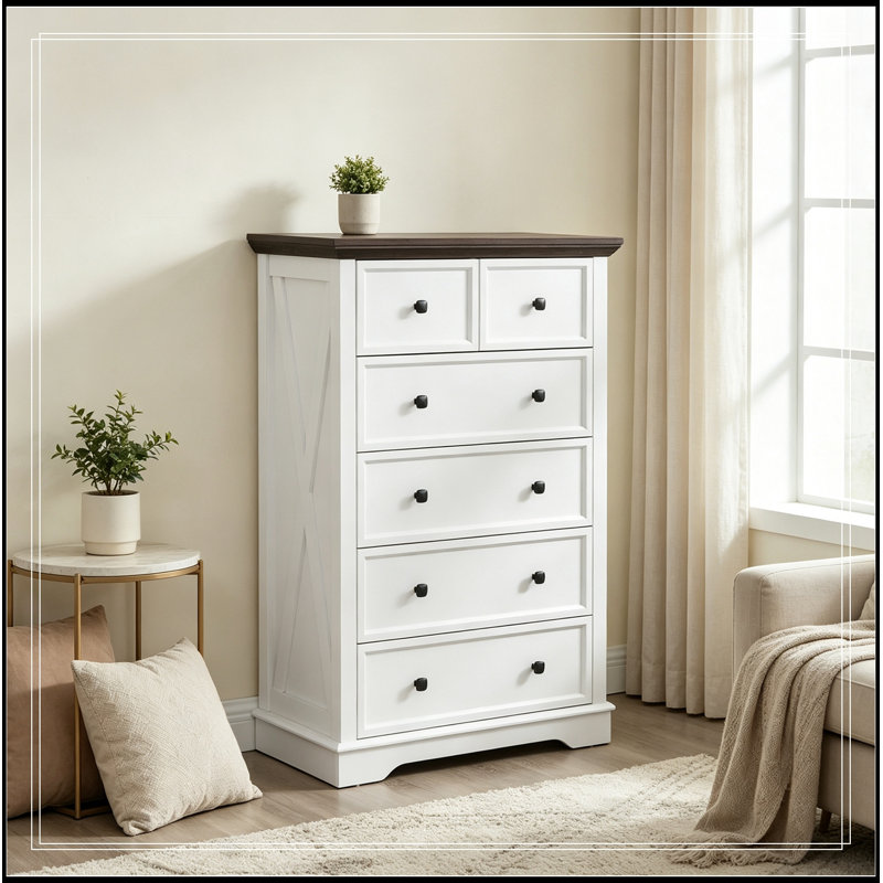 Commodes d'appoint à 6 tiroirs, White