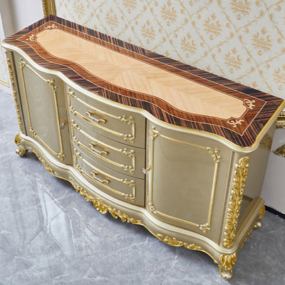 European Parquet Solid Wood Side Cabinet 62.9