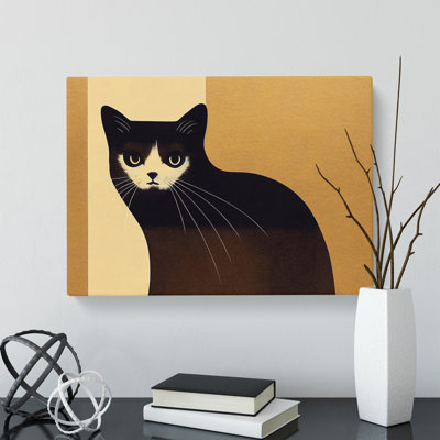 Peachy Cat Abstract - Wrapped Canvas