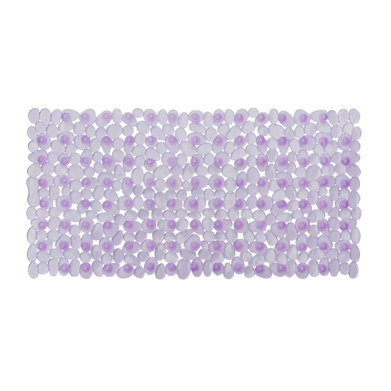 Plastic / Acrylic Non-Slip Shower Mat, Purple, 28" L x 14" W x 1" D