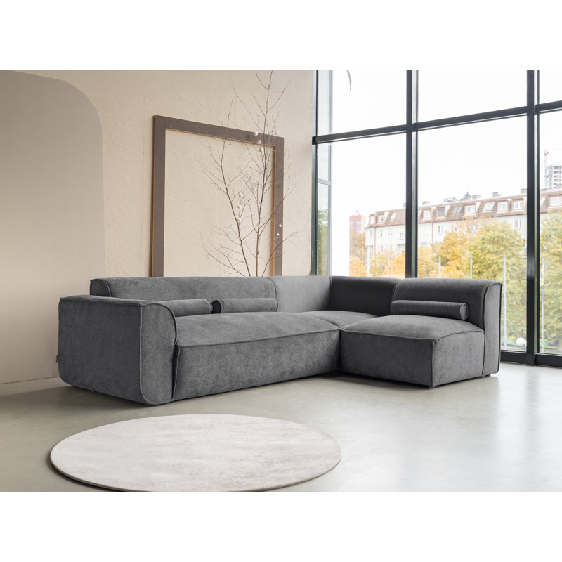 Flex Felix 6 Seater Corner Sofa , Dark Grey, Right Hand Facing