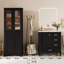 Ensemble de meuble-lavabo de 67,57 po de hauteur et meuble-lavabo de 30 po avec lavabo, ensemble d'armoires modernes autoportantes avec portes en verre, rangement de tiroir, tablettes réglables et conception à fermeture en douceur-1473066912
