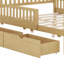 Base de lit plateforme en bois robuste avec garde-corps doubles et 2 tiroirs de rangement-126553062