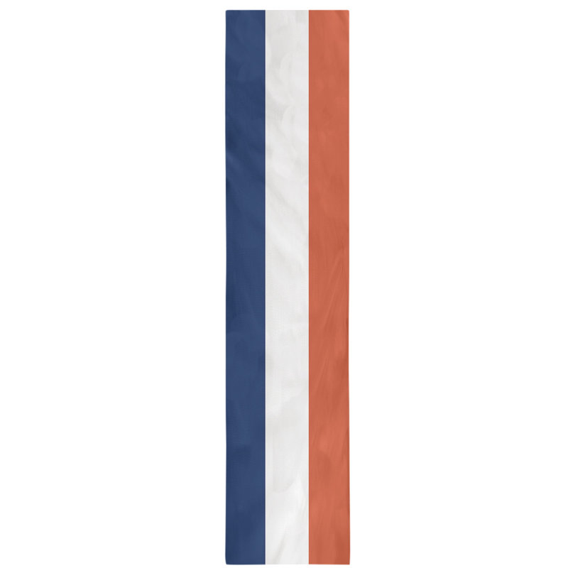 Chemin de table Edmonton, 90 po x 16 po, Orange / blanc / bleu marine, Polyester
