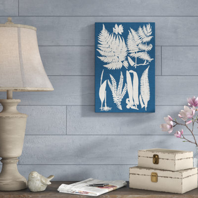 Linen & Blue Ferns I by Vision Studio - Print on Canvas
