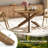  47" Round Dining Table With Solid Acacia Wood Legs For 4-6 Person For Kitchen