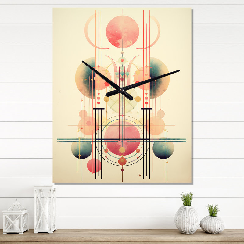 Horloge murale rétro géométrique Gentle Harmony, H 32 po x l 24 po x P 1 po