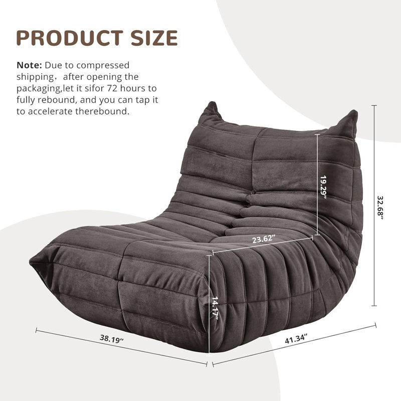 Fauteuil à billes - Canapé d'angle, fauteuil à billes Fireside, Gris foncé