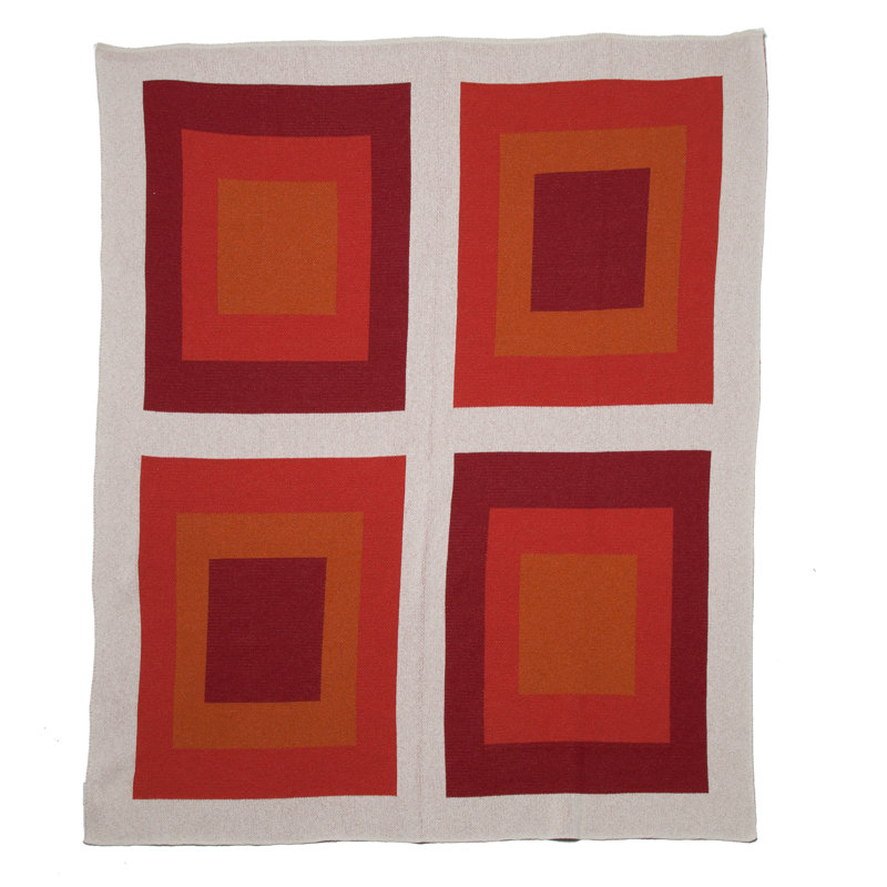 Modern Knitted Throw Blanket, Red