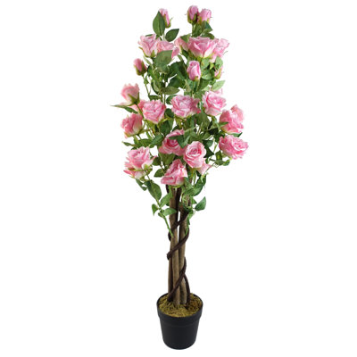 Artificial Flowering Tree in Planter