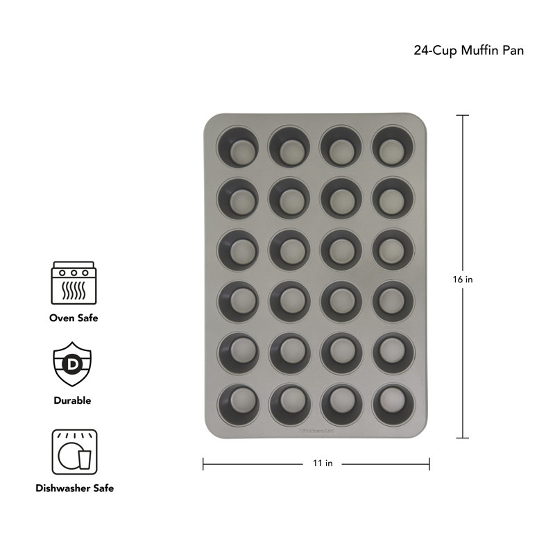 KitchenAid® 24-Cup Nonstick Aluminized Steel Muffin Pan, Gray
