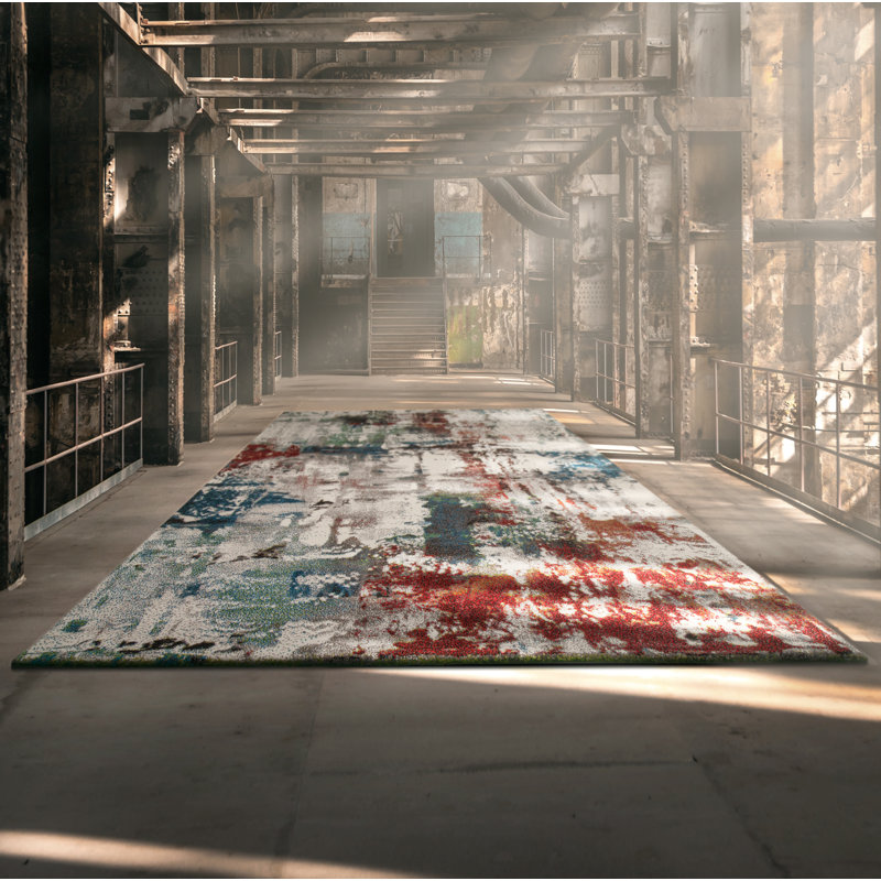 Steverson Rectangle Abstract Area Rug, Rectangular 120 x 170cm