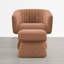 Fauteuil d'appoint pivotant à 360 ° avec repose-pieds en terre cuite Comfy-130133098