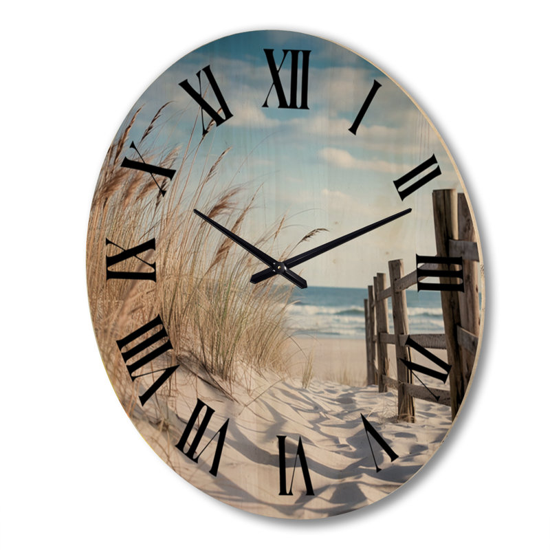 Horloge murale Tranquility Path To Dune Beach III - Nautique et plage, Très grand