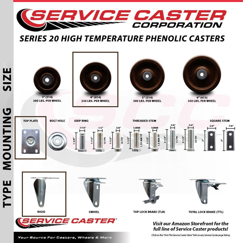 Phenolic Rigid Top Plate Caster