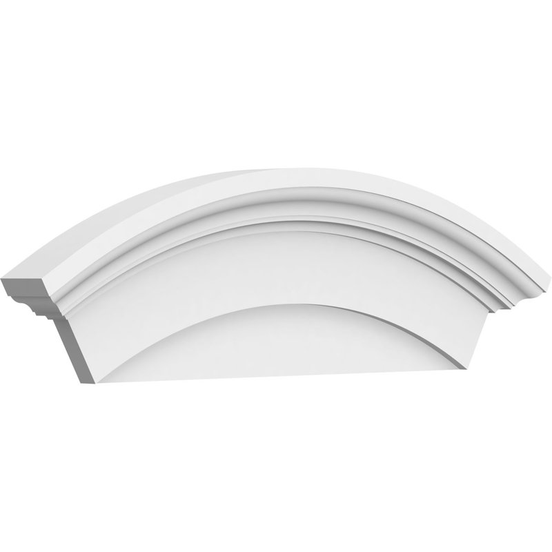 Fronton arqué en PVC de qualité architecturale, H 10 po x l 26 po x P 2 3/4 po