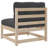  Patio Sofa Set Gray Solid Pine Wood Large Modular