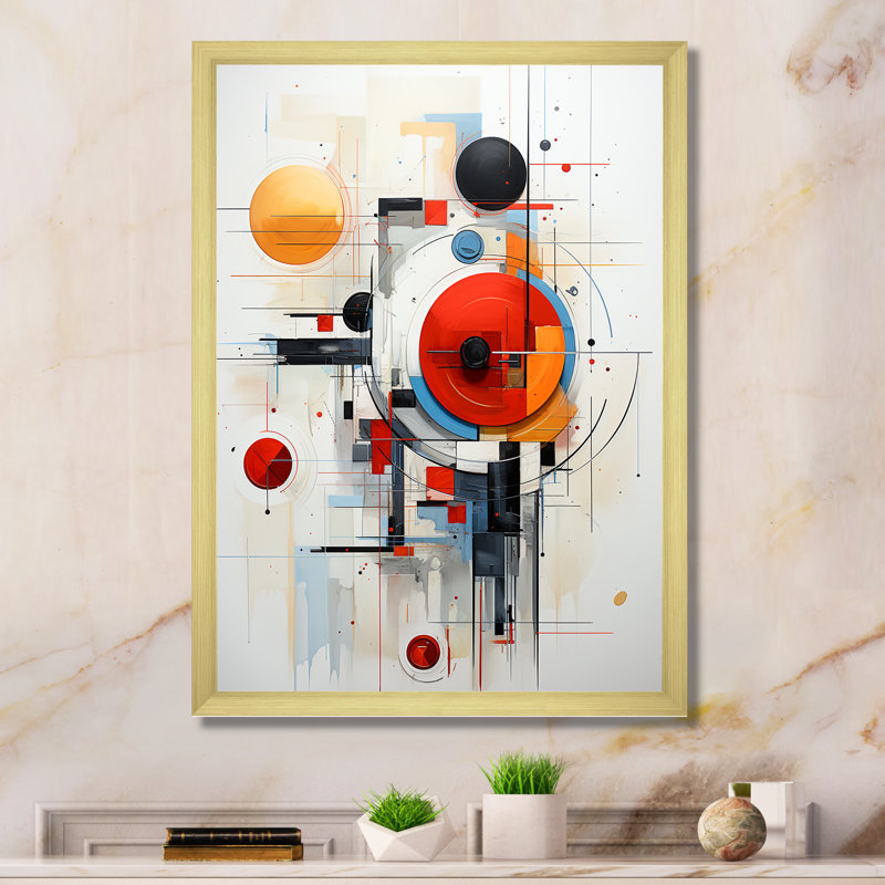 Impression abstraite sur toile Rossan, Encadrement doré, H 32 po x l 24 po x P 1 po