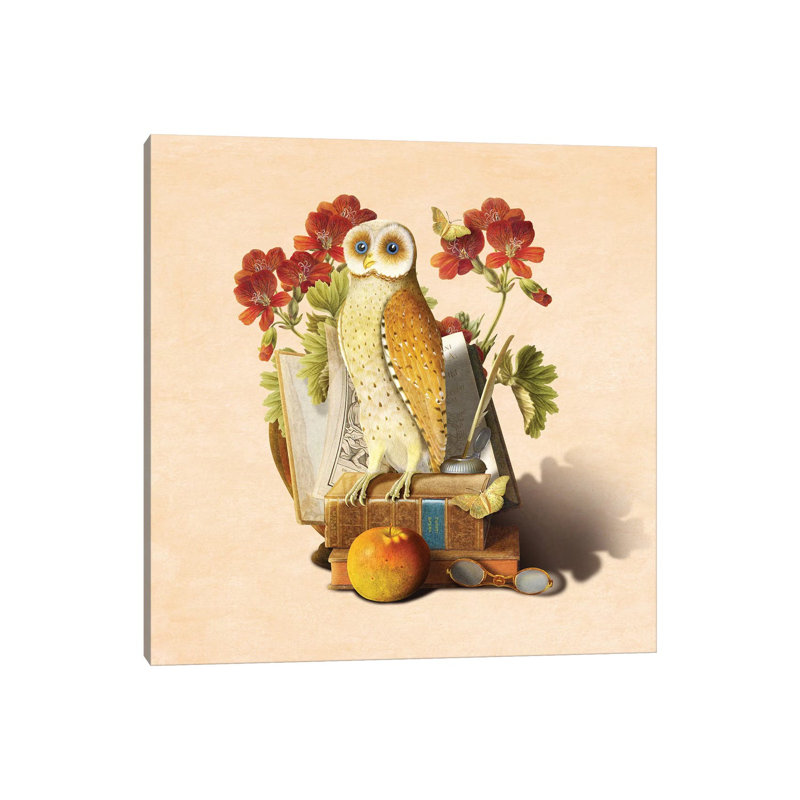 Hibou apprenti, H 18 po x l 18 po x P 1,5 po, Toile tendue