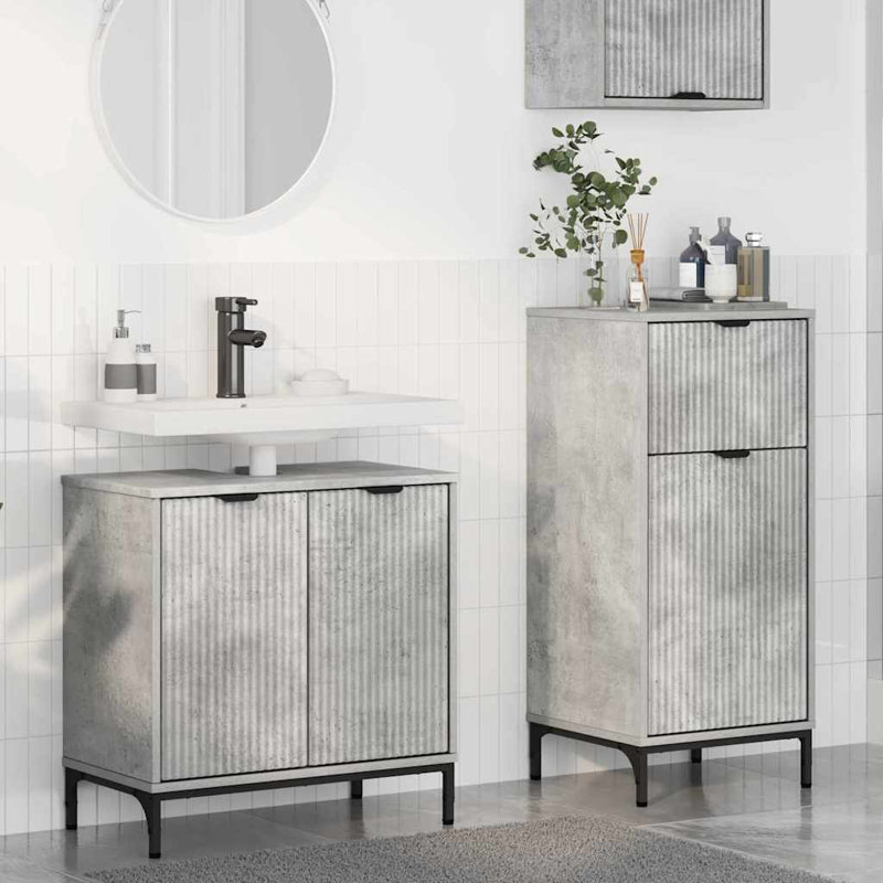Bathroom Storage Furniture Set, Concrete Grey