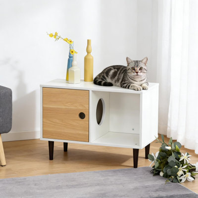 Condos modernes en bois pour chat, maison de panneau de particules multifonctionnelle pour la maison