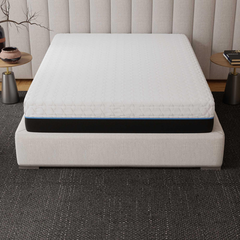 Matelas en mousse à mémoire de forme moelleux en cuivre infusé de 14 pouces, 12", Grand lit