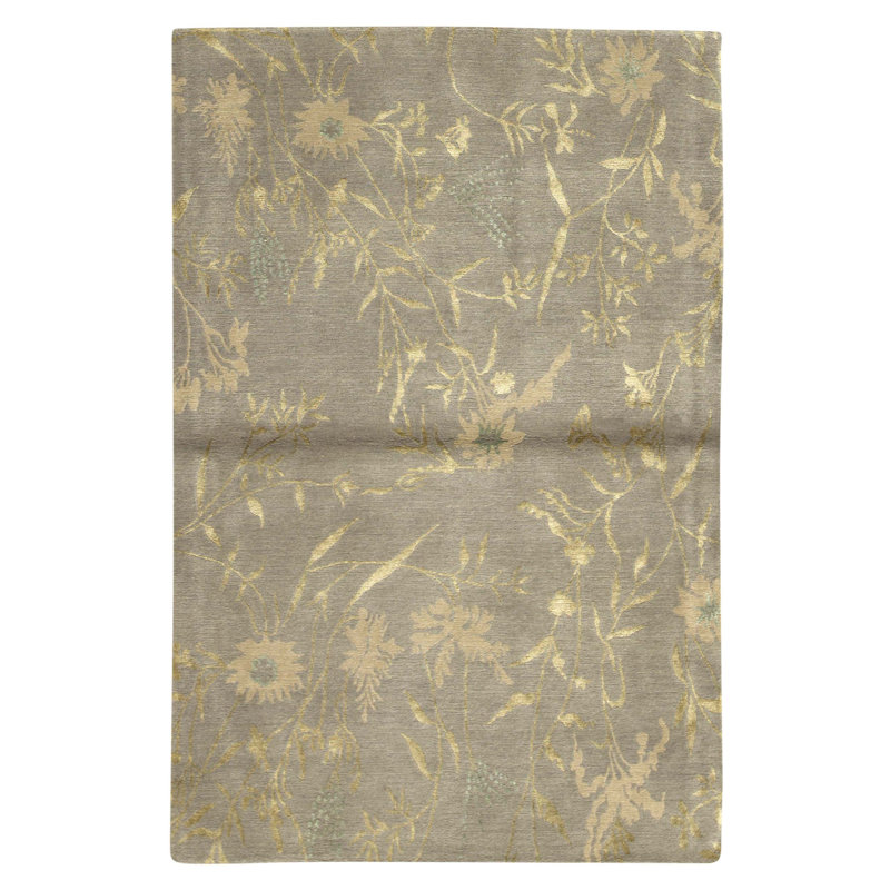 Tapis argent noué à la main de haute qualité