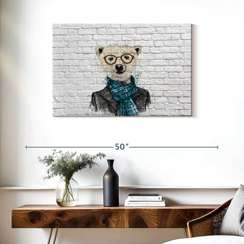 Brampt Dapper Polar Bear, 24" H x 36" W