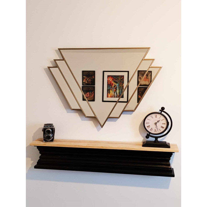 Addeson Triangle Wall Mirror, Gold