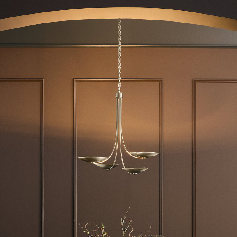 Lustre 4 lumières en bronze champagne Palmela, 5 lumières, Champagne Bronze
