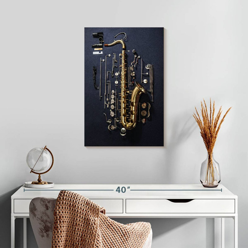 Abarca Disassembled Saxophone, 24" H x 16" W