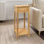 2 Tier Tall Bamboo Side Table With A Drawer