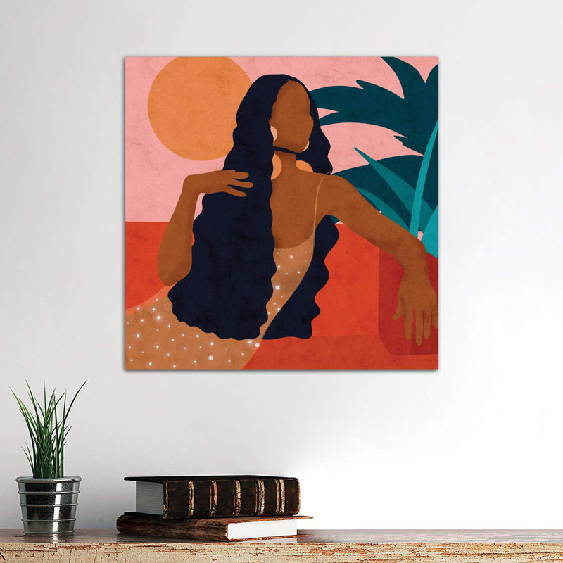 «Taraji» - Impression encadrée sur papier, H 26 po x l 26 po x P 1,5 po, Toile tendue