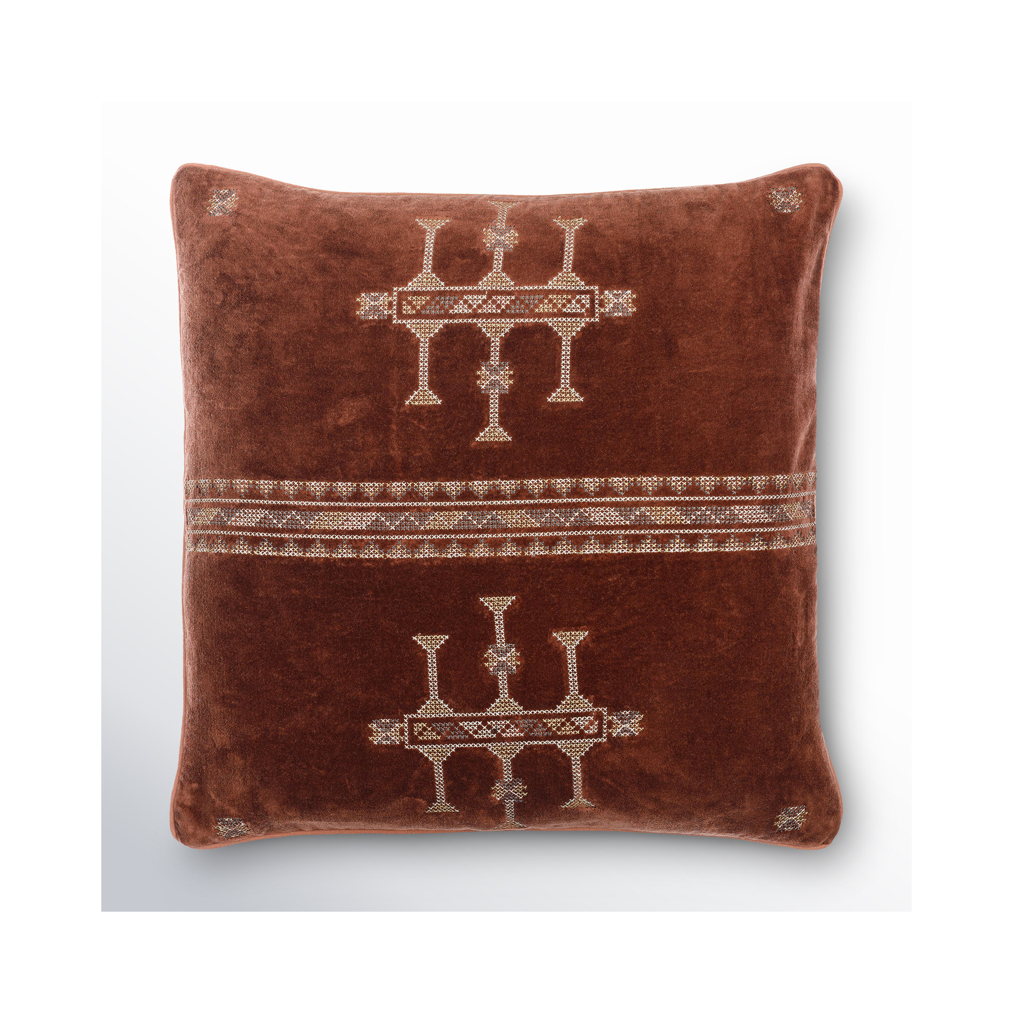 Veola Cotton Throw Pillow, 22" x 22", Dark Plum, Pillow Cover Only - No Insert