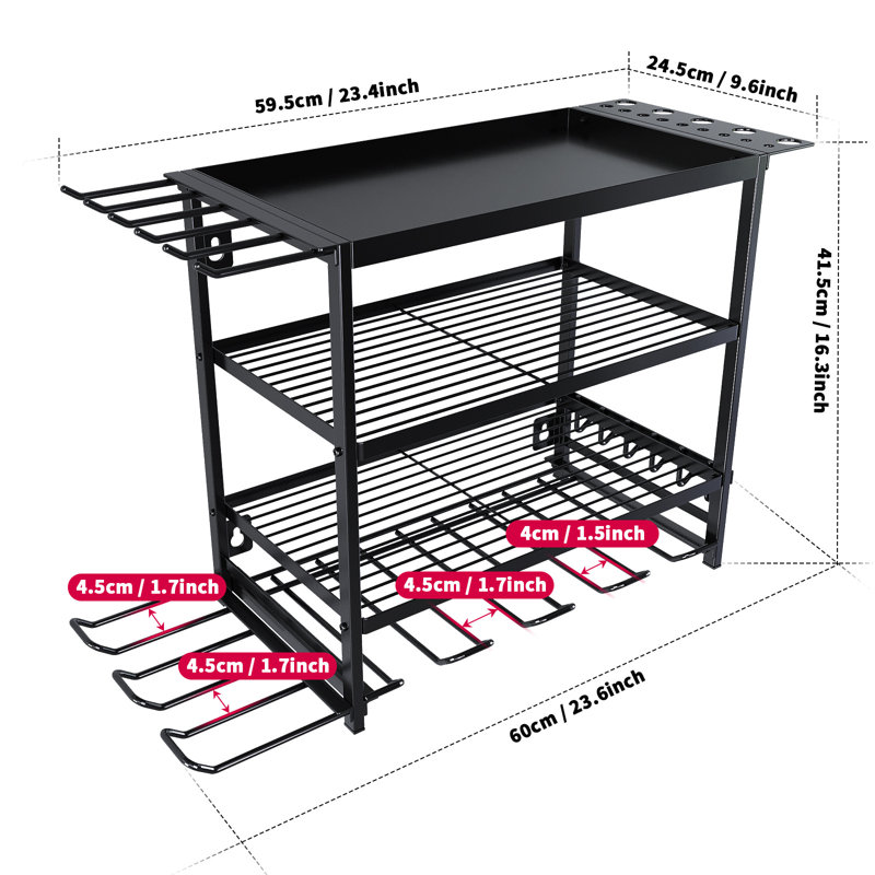 Heavy-Duty 4-Tier Wall-Mounted Garage Tool Organizer