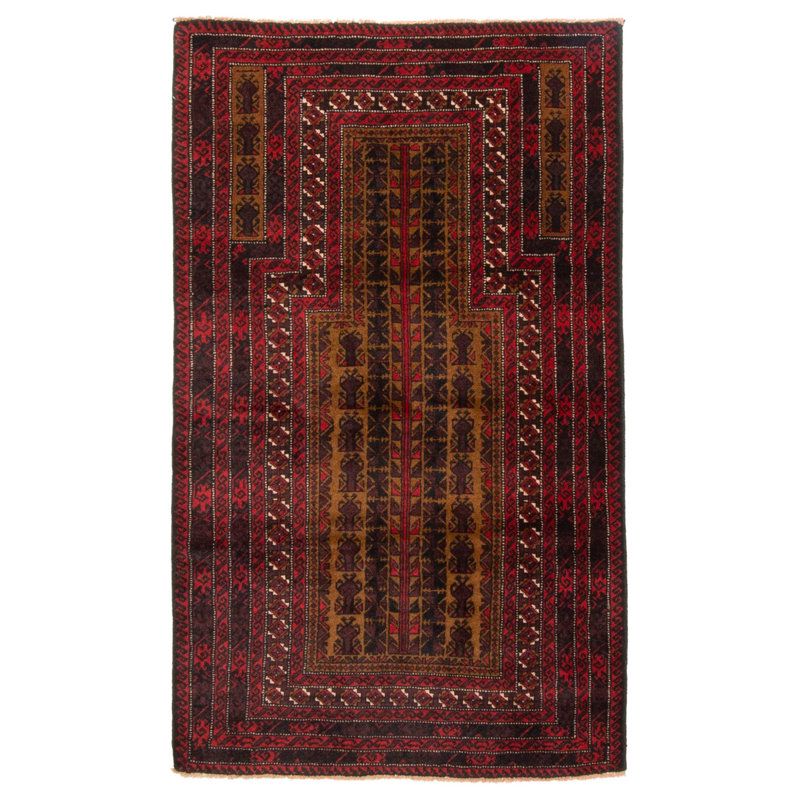 Tapis brun Teimani 3 pi 0 po x 5 pi 0 po